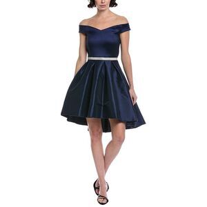 Marion Womens  Off-Shoulder Diamond Belt Party Dress, Blue